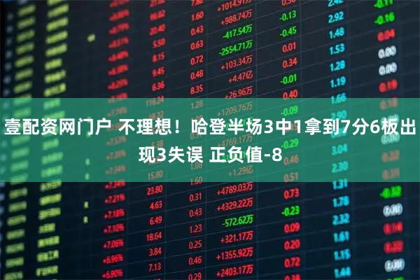 壹配资网门户 不理想！哈登半场3中1拿到7分6板出现3失误 正负值-8